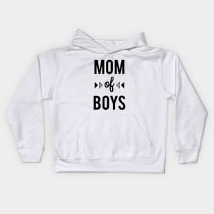 Mom Of Boys Family Heart Love Cloth Black And White Shirt Son Kids Hoodie
